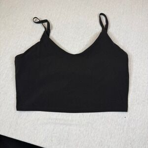 Athleta Black V Neck Adjustable Strap Crop Tank Top Women's Medium